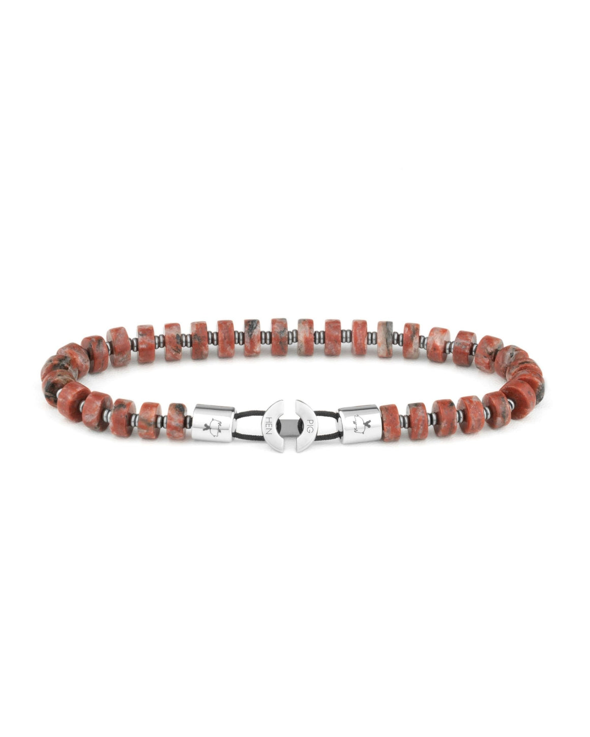 Brontide 6mm Red Sesame Stone / Silver