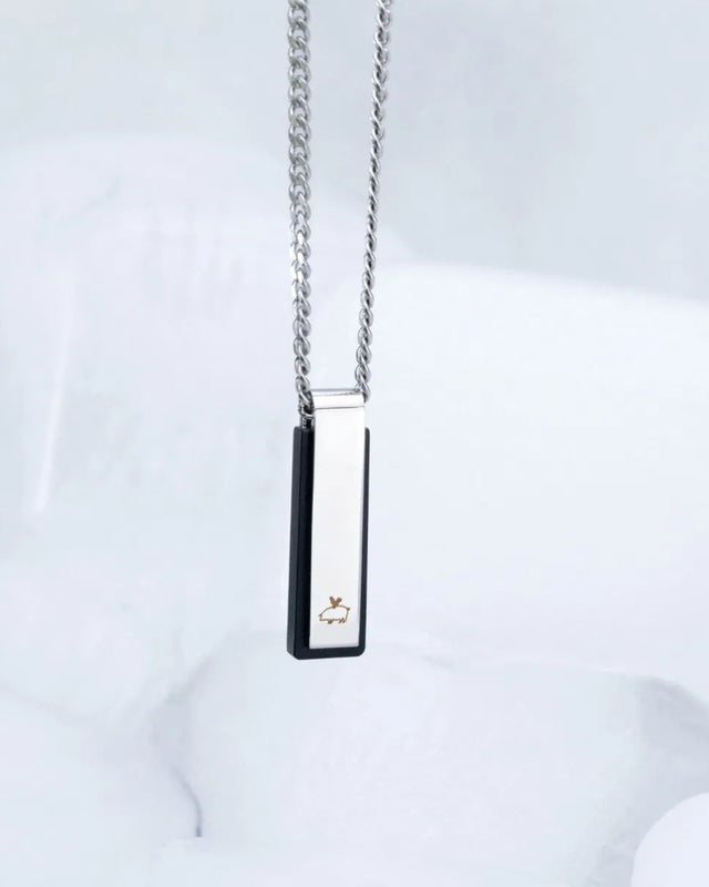 Collar Monolith Black Agate / Silver