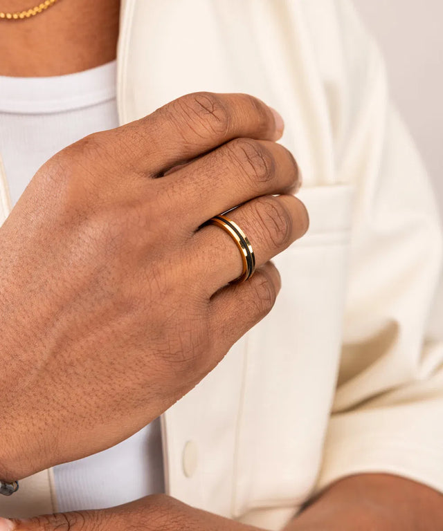 Anillo Navarch 4mm Black / Gold