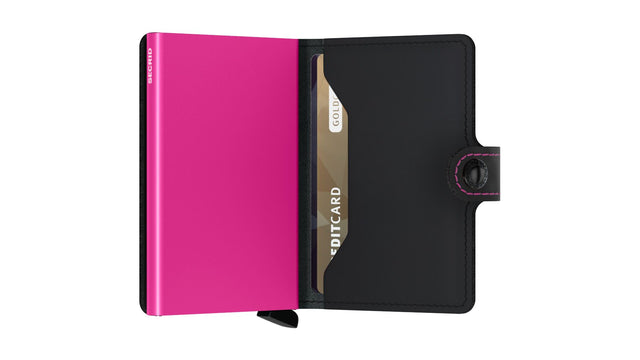 Miniwallet_Matte Black & Fuchsia
