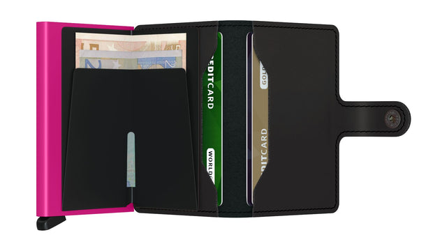 Miniwallet_Matte Black & Fuchsia