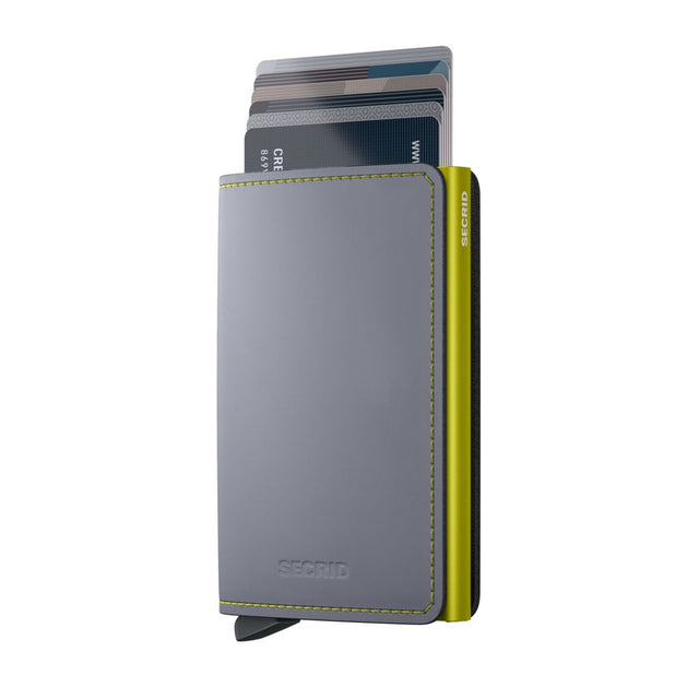 Slimwallet Matte Grey & Lime