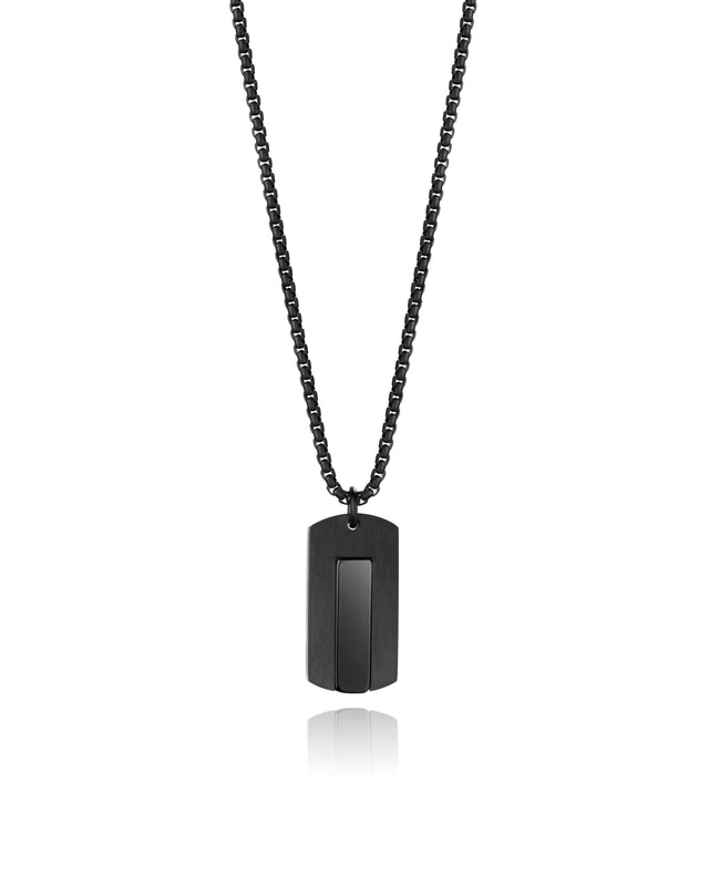 Collar Dogtag Black Agate / Black