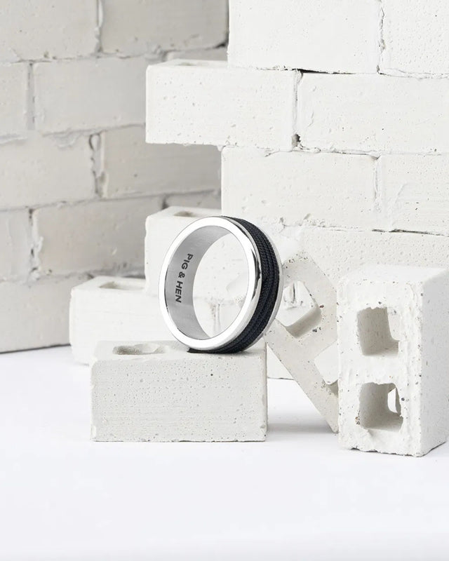 Anillo Navarch 8mm Wrap Navy / Silver