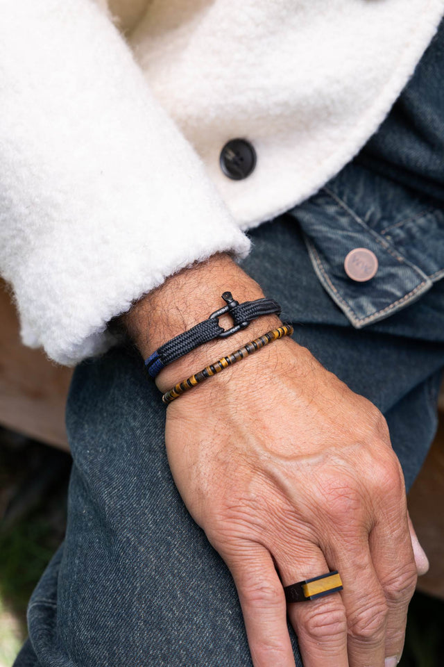 Brontide 4mm adjustable Tiger Eye / Black