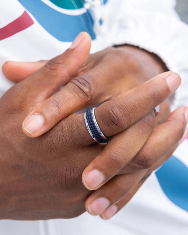 Anillo Navarch 8mm Wrap Navy / Silver