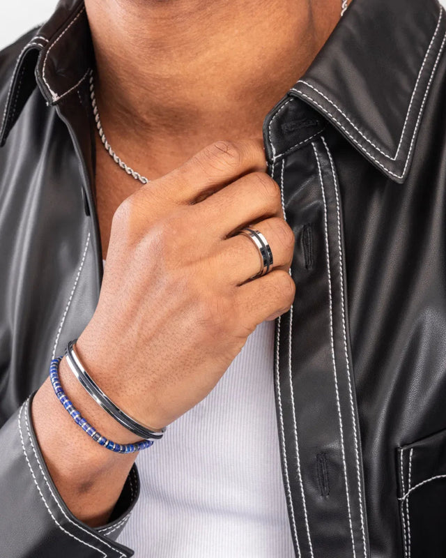 Anillo Navarch 6mm Navy / Silver