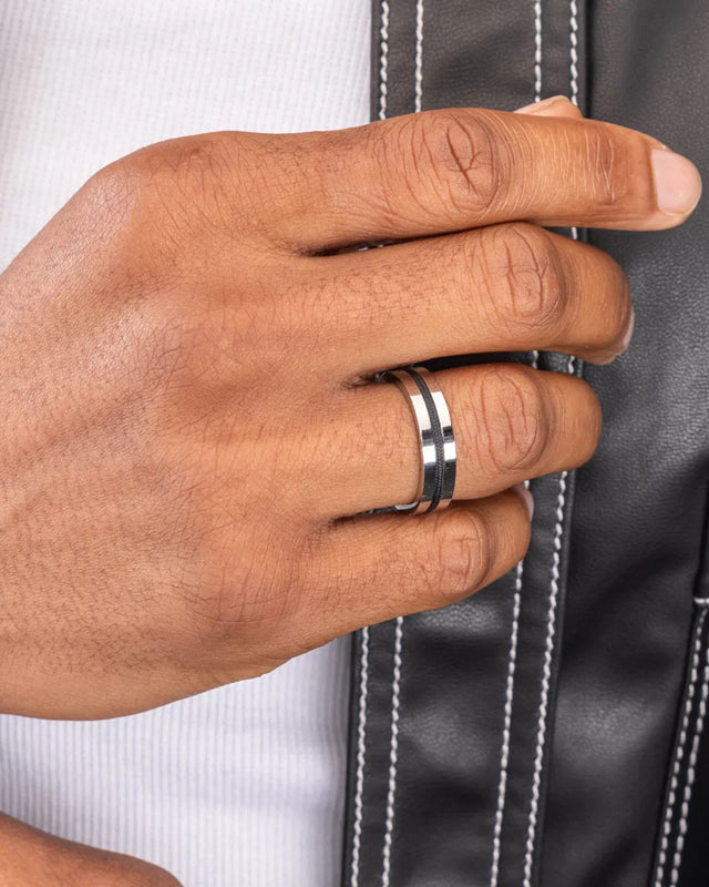 Anillo Navarch 6mm Navy / Silver
