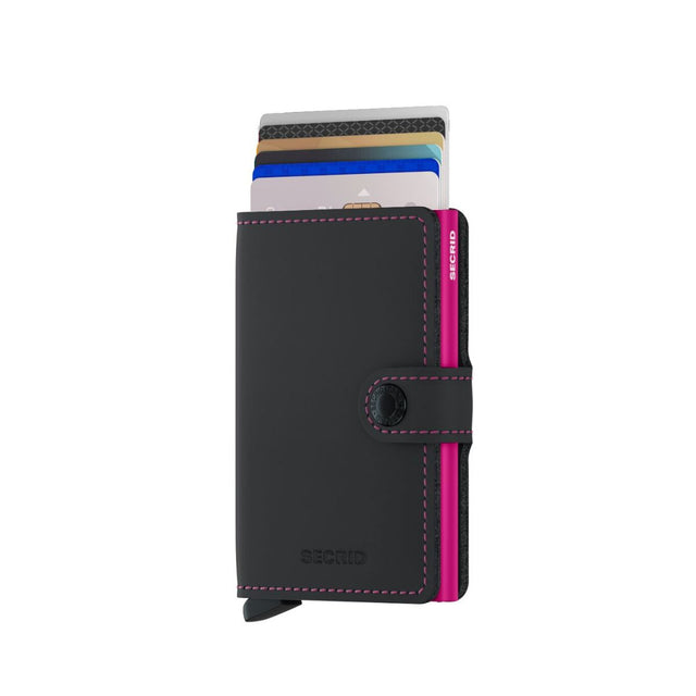 Miniwallet_Matte Black & Fuchsia