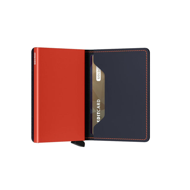 Slimwallet_Matte Nightblue & Orange