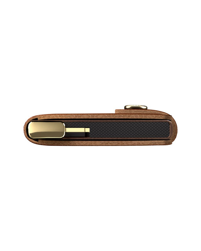 Slimwallet Emboss Lines Cognac+