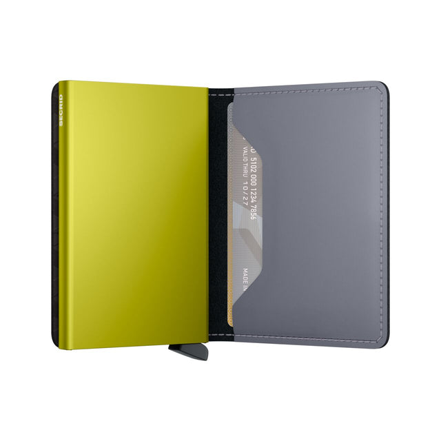 Slimwallet Matte Grey & Lime